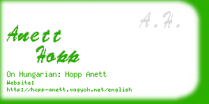 anett hopp business card